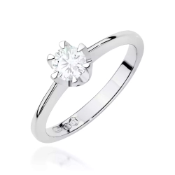 Pierścionek z białego złota, diament laboratoryjny 0,70ct