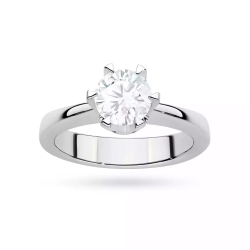 Pierścionek z białego złota, diament laboratoryjny 1,00ct