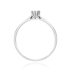 Pierścionek z białego złota, diament laboratoryjny 0,10ct