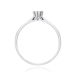 Pierścionek z białego złota, diament laboratoryjny 0,20ct