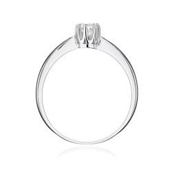Pierścionek z białego złota, diament laboratoryjny 0,15ct