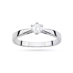 Pierścionek z białego złota, diament laboratoryjny 0,30ct