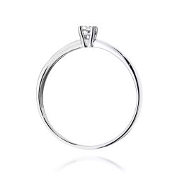 Pierścionek z białego złota, diament laboratoryjny 0,10ct