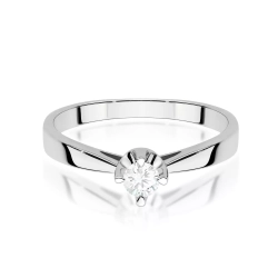 Pierścionek z białego złota, diament laboratoryjny 0,20ct