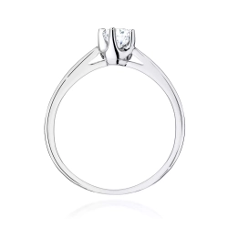 Pierścionek z białego złota, diament laboratoryjny 0,20ct