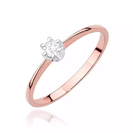 Przejdź do produktu Pierścionek BW0220 Diament Laboratoryjny 0,10ct różowe złoto