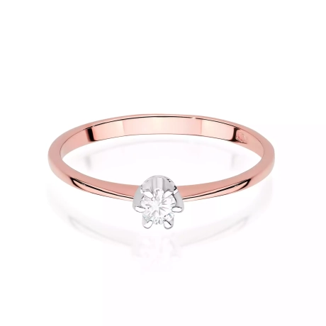 Przejdź do produktu Pierścionek BW0220 Diament Laboratoryjny 0,10ct różowe złoto