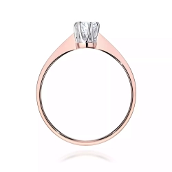 Pierścionek z różowego złota, diament laboratoryjny 0,20ct