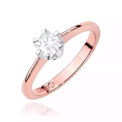 Pierścionek z różowego złota, diament laboratoryjny 0,50ct
