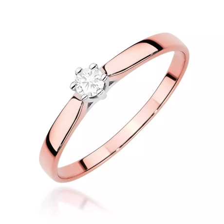 Przejdź do produktu Pierścionek BW0222 Diament Laboratoryjny 0,10ct różowe złoto