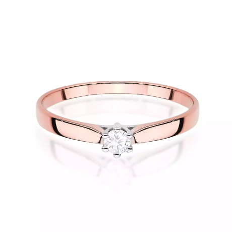 Przejdź do produktu Pierścionek BW0222 Diament Laboratoryjny 0,10ct różowe złoto