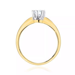 Pierścionek z żółtego złota, diament laboratoryjny 0,30ct