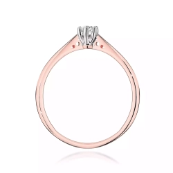 Pierścionek z różowego złota, diament laboratoryjny 0,10ct