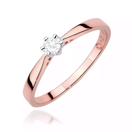 Przejdź do produktu Pierścionek BW0229 Diament Laboratoryjny 0,10ct różowe złoto
