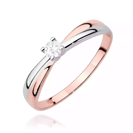 Przejdź do produktu Pierścionek BW0230 Diament Laboratoryjny 0,10ct różowe złoto