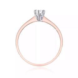 Pierścionek z różowego złota, diament laboratoryjny 0,20ct