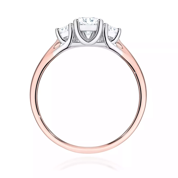 Pierścionek z różowego złota, diamenty laboratoryjne 0,49ct