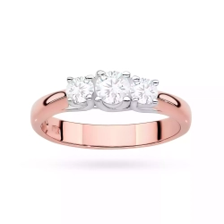 Pierścionek z różowego złota, diamenty laboratoryjne 0,49ct