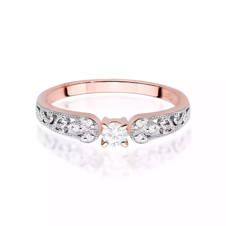 Przejdź do produktu Pierścionek BW0411 Diament Laboratoryjny 0,10ct różowe złoto