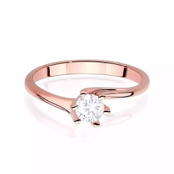Pierścionek z różowego złota, diament laboratoryjny 0,50ct