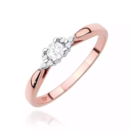 Przejdź do produktu Pierścionek BW0428 Diament Laboratoryjny 0,10ct różowe złoto 