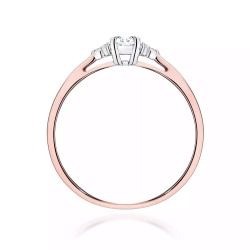 Pierścionek z różowego złota, diament laboratoryjny 0,10ct