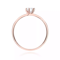 Pierścionek z różowego złota, diament laboratoryjny centralny 0,25ct