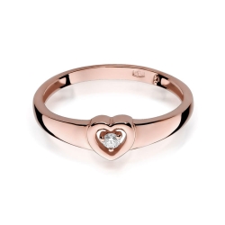 Pierścionek zaręczynowy z różowego złota z diamentem 0,04ct Fire Of Love