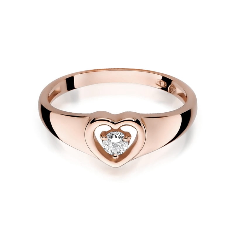 Pierścionek zaręczynowy z różowego złota z diamentem 0,10ct Fire Of Love