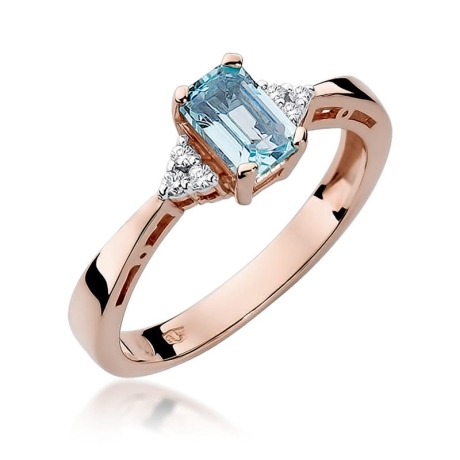 Przejdź do produktu Pierścionek zaręczynowy z różowego złota z topazem i diamentami 0,03ct Fire Of Love 