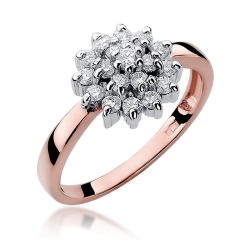 Pierścionek zaręczynowy z różowego złota z diamentami 0,40ct Fire Of Love