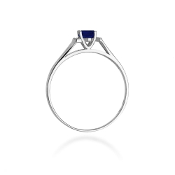 Pierścionek zaręczynowy z białego złota z szafirem i diamentami 0,05ct Fire Of Love