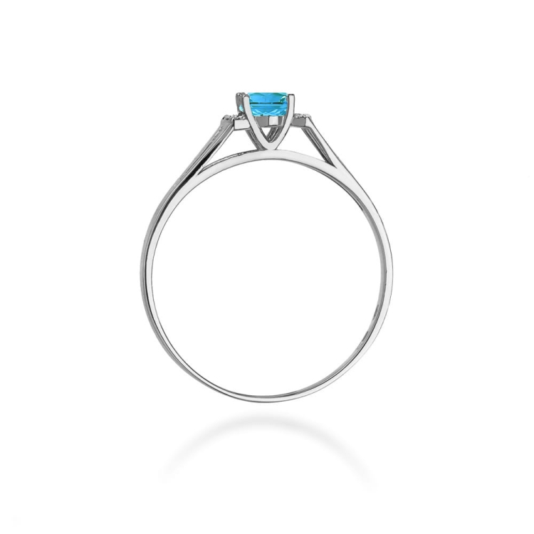 Pierścionek zaręczynowy z białego złota z topazem i diamentami 0,05ct Fire Of Love