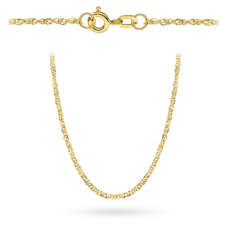 Przejdź do produktu Łańcuszek złoty pr. 585 - splot singapur podwójnie skręcony diamentowany 45 cm (Gramatura: 0.83)