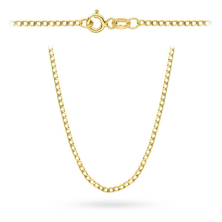 Łańcuszek złoty pr. 585 - splot pancerka diamentowana / nacinana 45cm (Gramatura: 1.69)