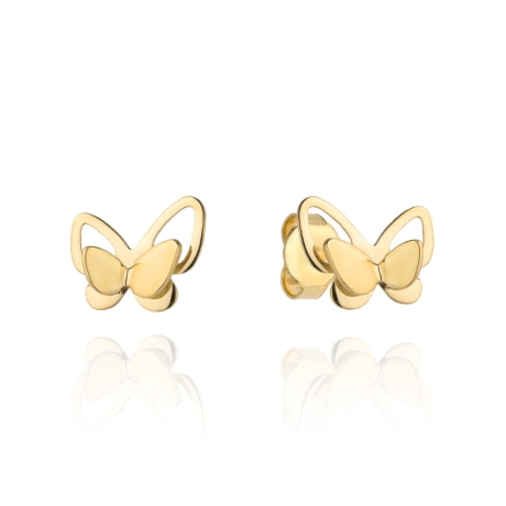 Przejdź do produktu Kolczyki złote motylki 