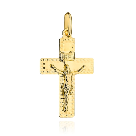Przejdź do produktu Krzyżyk złoty w ozdobnej oprawie 