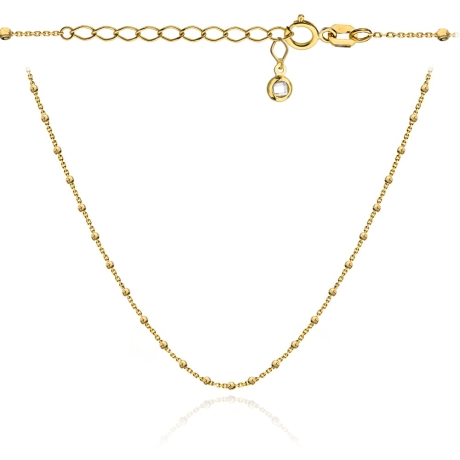 Przejdź do produktu Naszyjnik złoty delikatne diamentowane kuleczki 36+4 cm 