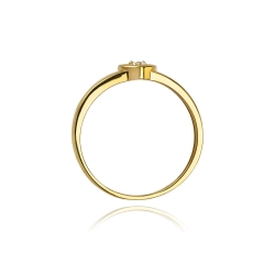 Pierścionek zaręczynowy z żółtego złota z diamentem 0,04ct Fire Of Love GW-01-0,04ct