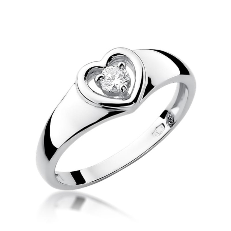 Przejdź do produktu Pierścionek zaręczynowy z białego złota z diamentem 0,10ct Fire Of Love