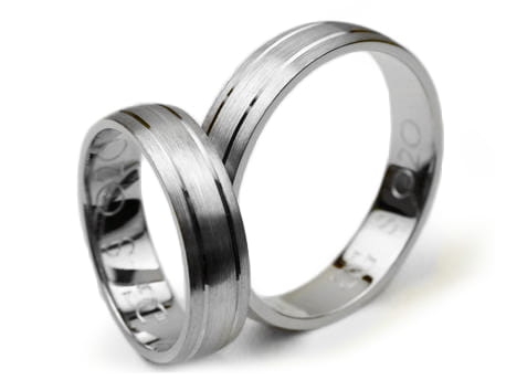 Obrączki ślubne z białego złota półokrągłe 5mm Simple S020-b
