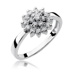 Pierścionek zaręczynowy z białego z diamentami 0,40ct Fire Of Love BW-04-b
