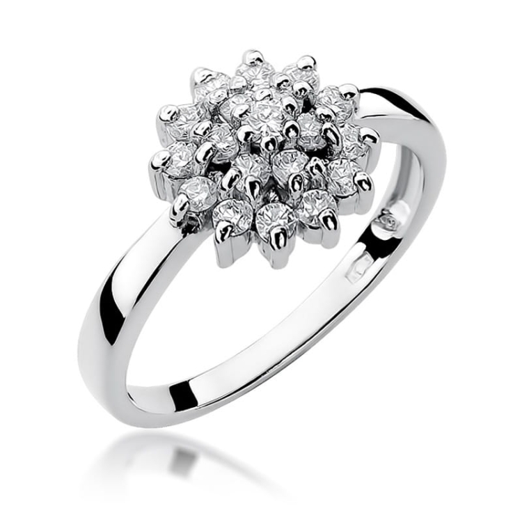 Pierścionek zaręczynowy z białego z diamentami 0,40ct Fire Of Love BW-04-b