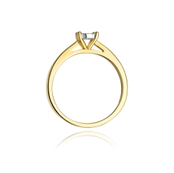 Pierścionek zaręczynowy z żółtego złota z diamentem 0,08ct Fire Of Love BW-07