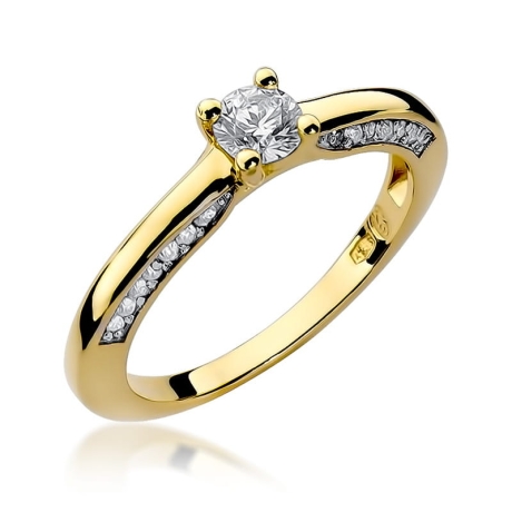 Przejdź do produktu Pierścionek zaręczynowy z żółtego złota z diamentami 0,44ct Fire Of Love
