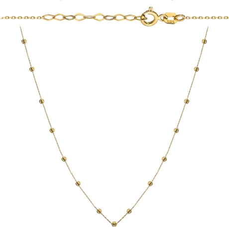 Przejdź do produktu Naszyjnik złoty diamentowane kulki 42+3cm 