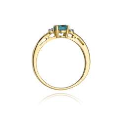 Pierścionek zaręczynowy z żółtego złota z topazem i diamentami 0,03ct Fire Of Love  BW-10-topaz