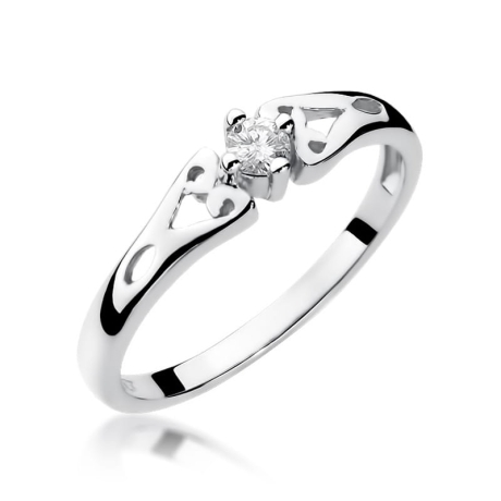 Przejdź do produktu Pierścionek zaręczynowy z białego złota z diamentem 0,10ct Fire Of Love