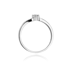 Pierścionek zaręczynowy z białego złota z diamentem 0,10ct Fire Of Love GW-13-b