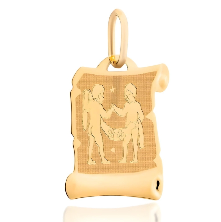 Zawieszka znak zodiaku bliźnięta na papirusie